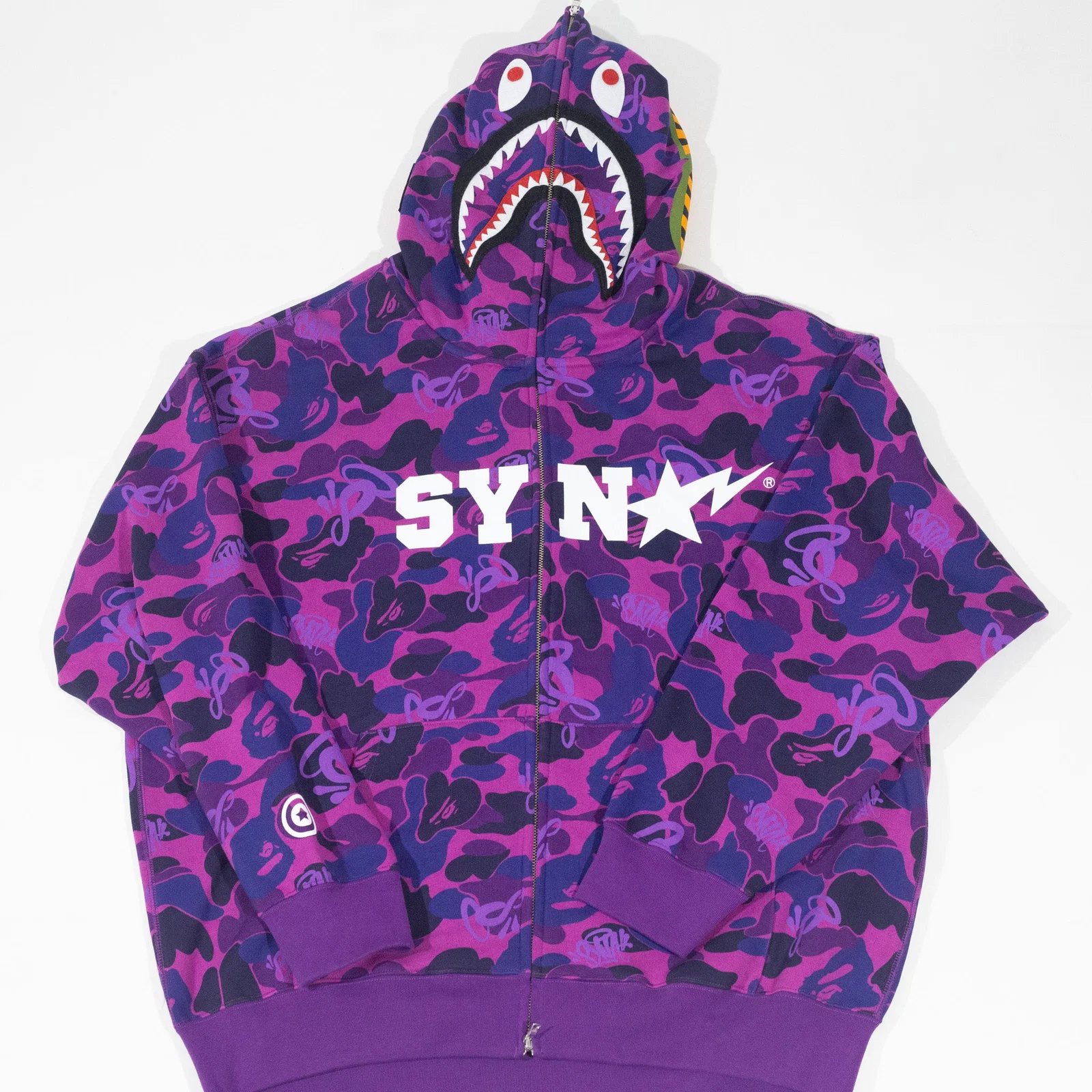 Jaqueta BAPE x Spotify x Syna by Central Cee Shark Full Zip Roxo — foto 2