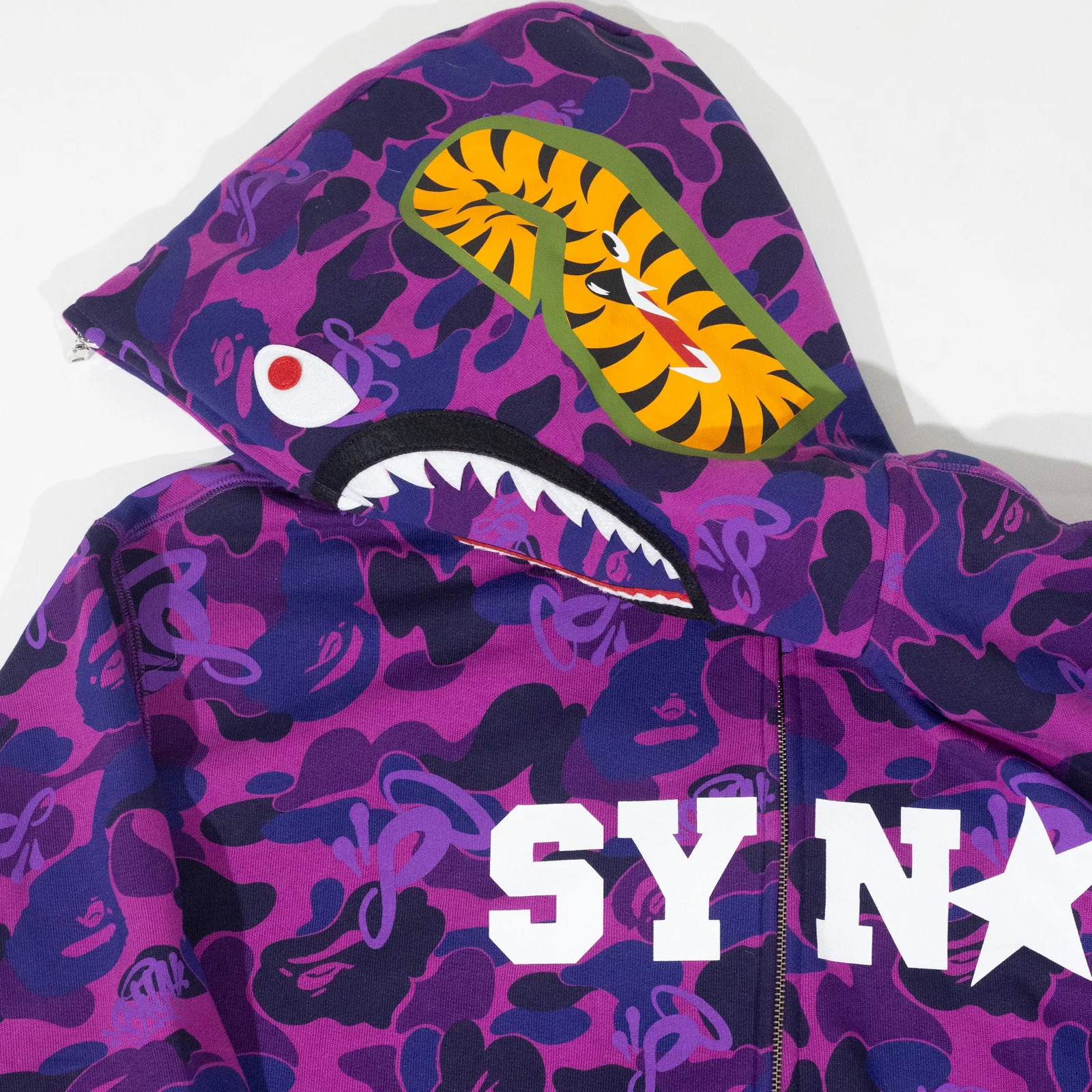 Jaqueta BAPE x Spotify x Syna by Central Cee Shark Full Zip Roxo — foto 5