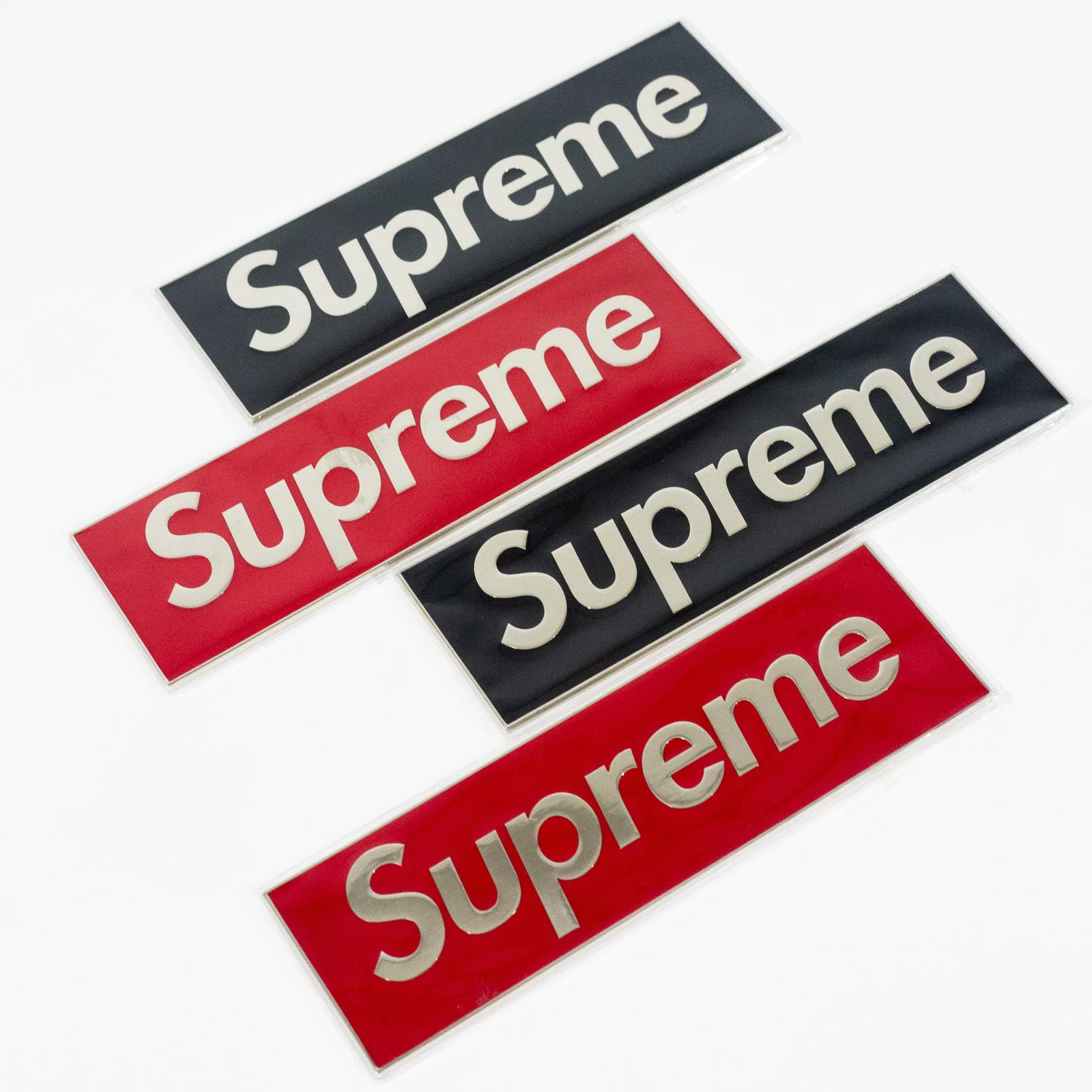 Emblema de metal cromado Supreme Box Logo Car Emblem  adesivo 3M