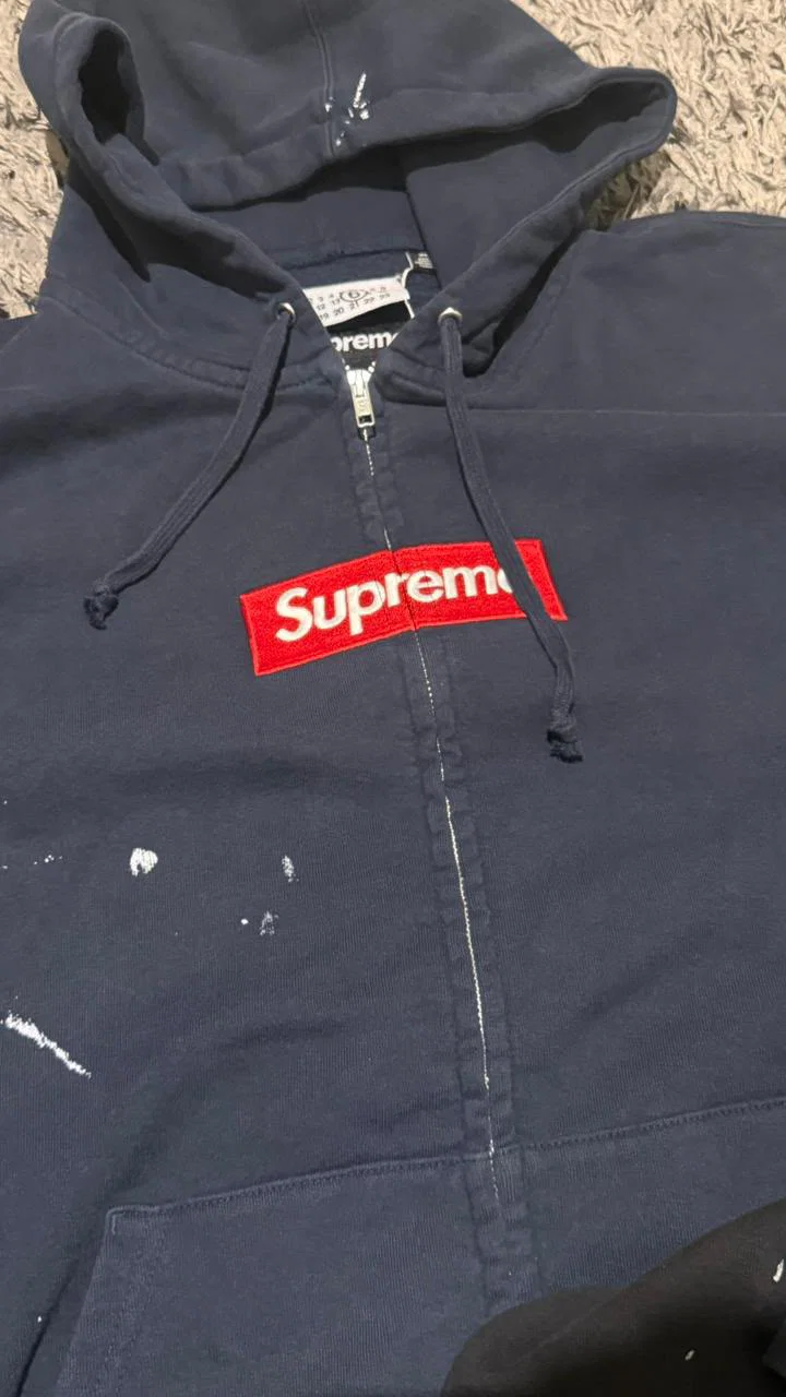 Moletom box logo  Supreme X Maison Margiela Azul Marinho — foto 3