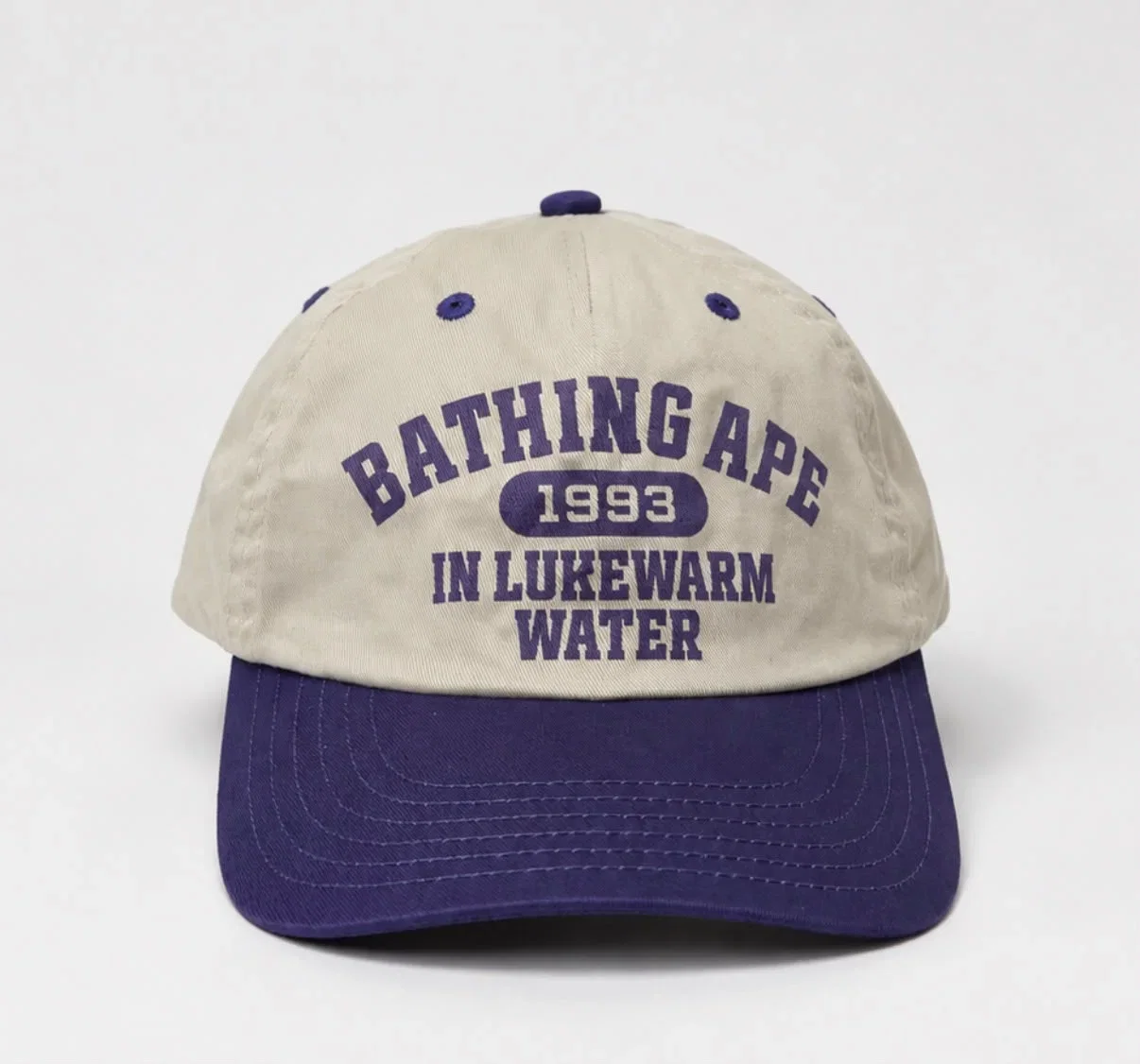 Boné BAPE 1993 In Lukewarm Water Bege e Roxo