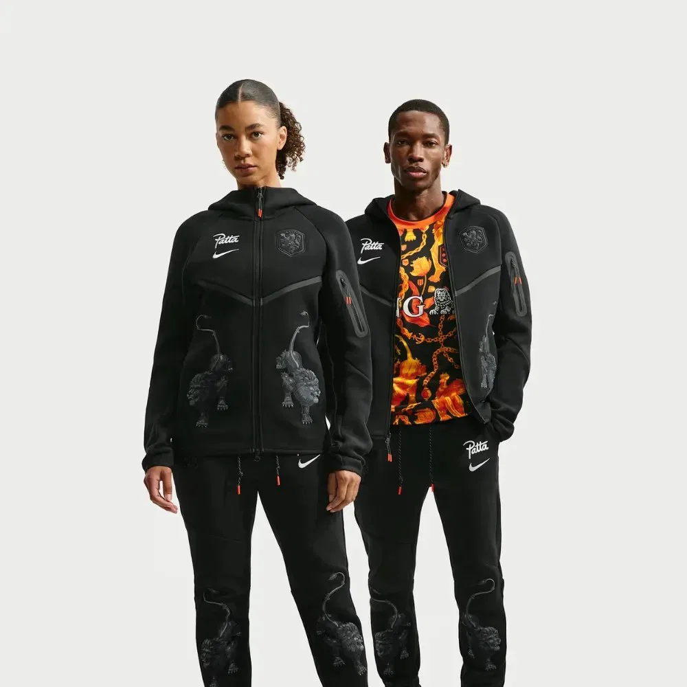 Netherlands x Patta x Nike Jaqueta Hoodie Windrunner Tech Fleece Black