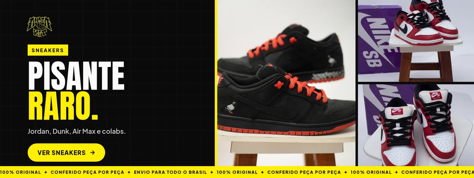 Pisante raro: sneakers Jordan, Dunk, Air Max e colabs originais