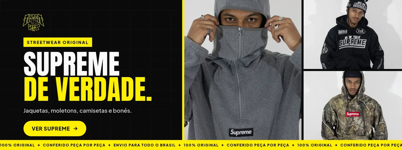 Supreme de verdade: jaquetas, moletons, camisetas e bonés Supreme originais