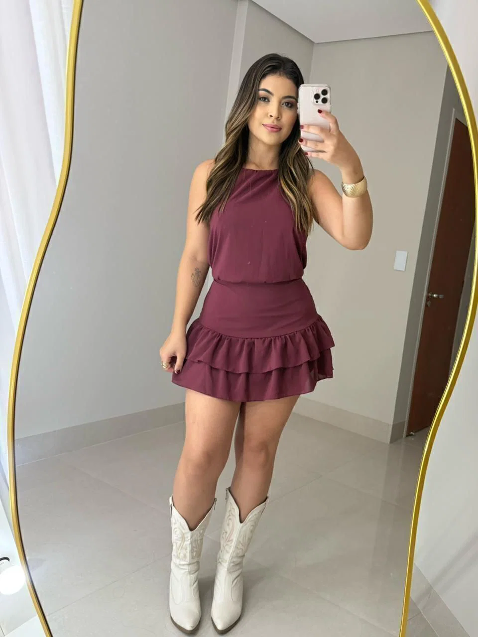Vestido Sofia em mosseline, leve e fluido, cor e design elegante. — foto 12