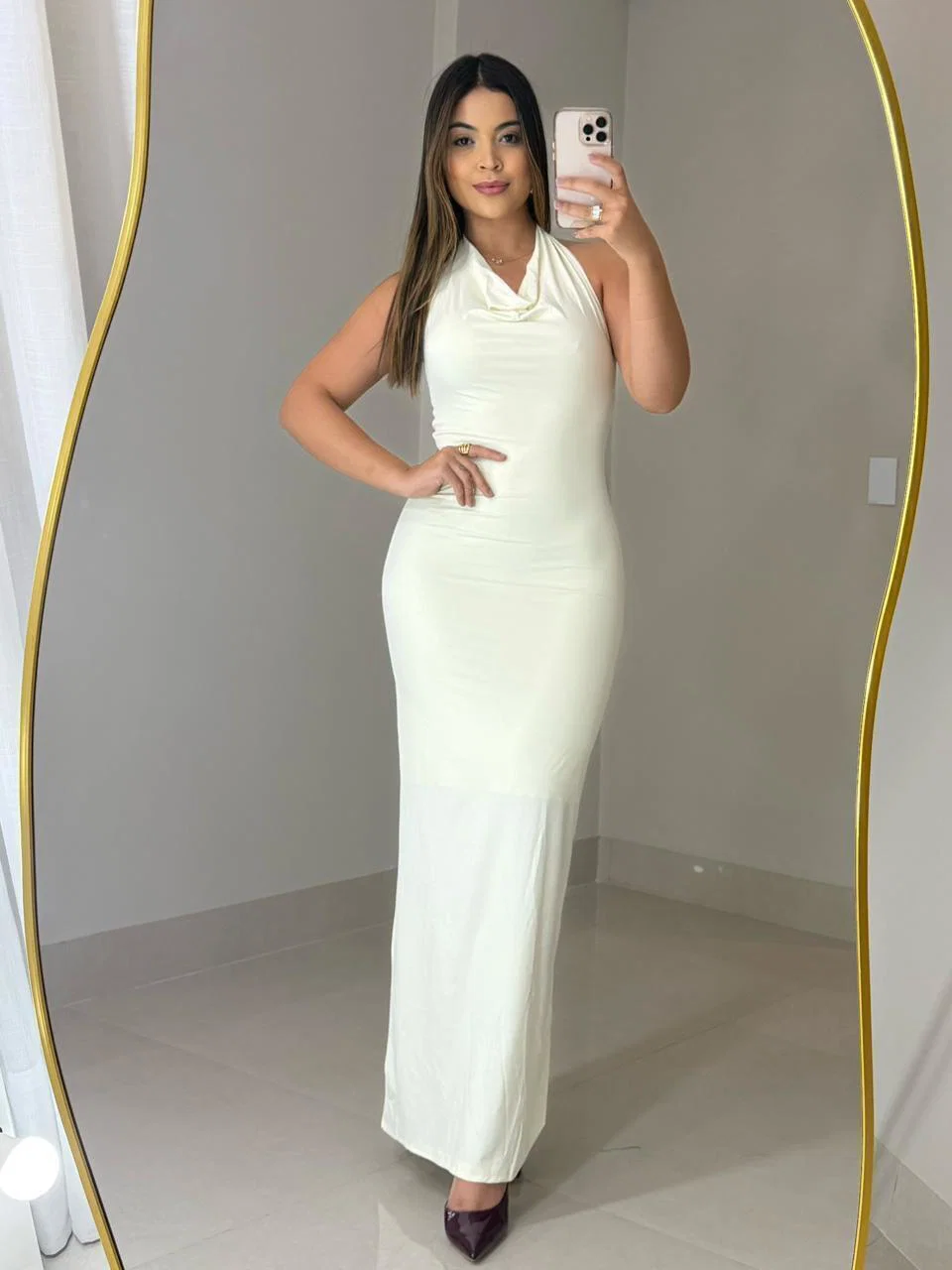 Vestido Zara confeccionado em malha de poliamida dupla. — foto 4