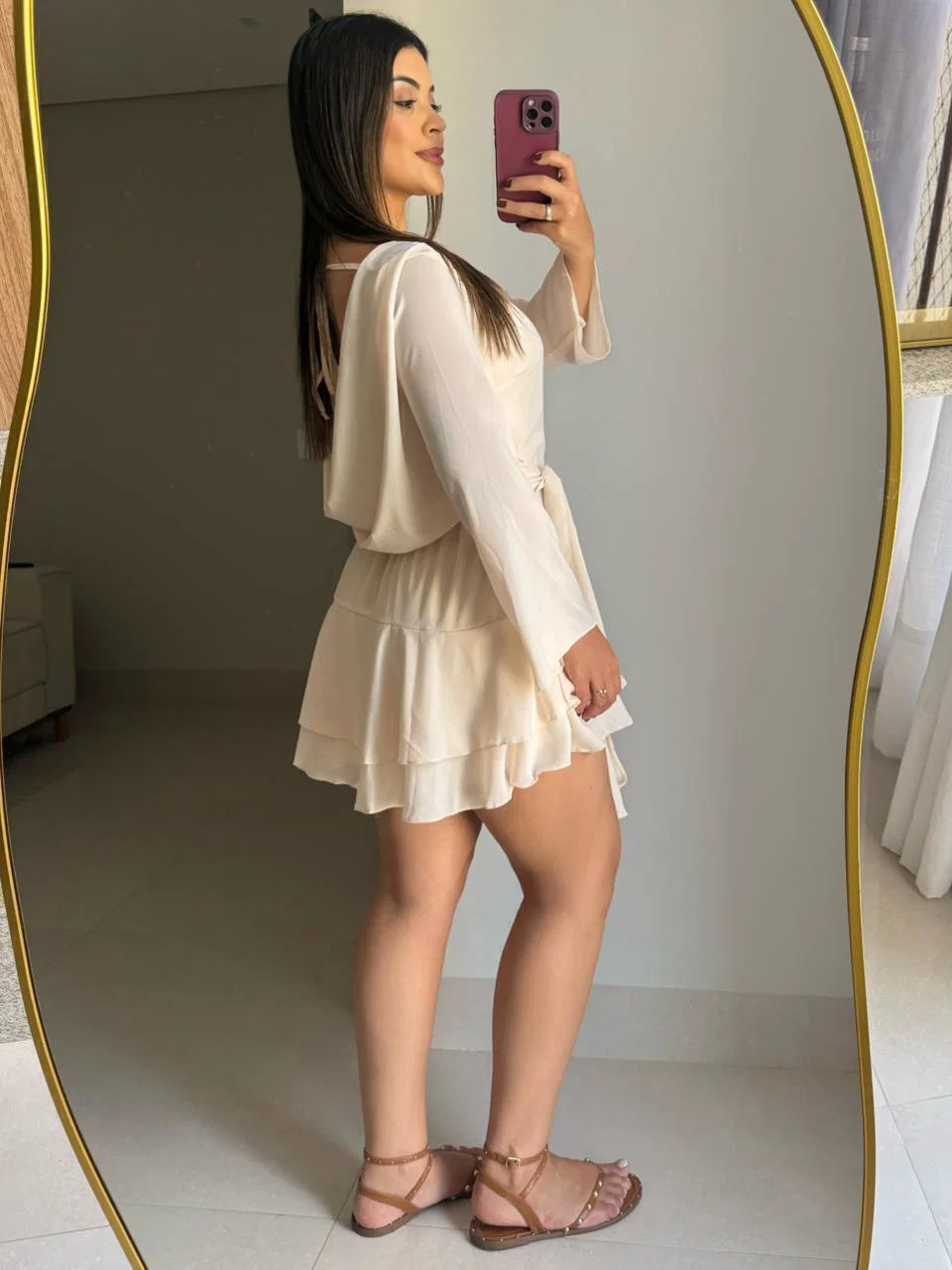Vestido Sabrina em mosseline, leve e fluido, tamanho único. — foto 6