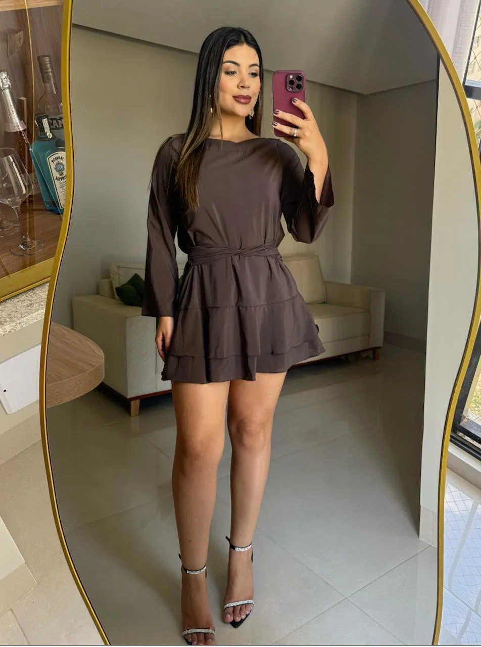 Vestido Sabrina em mosseline, leve e fluido, tamanho único. — foto 2