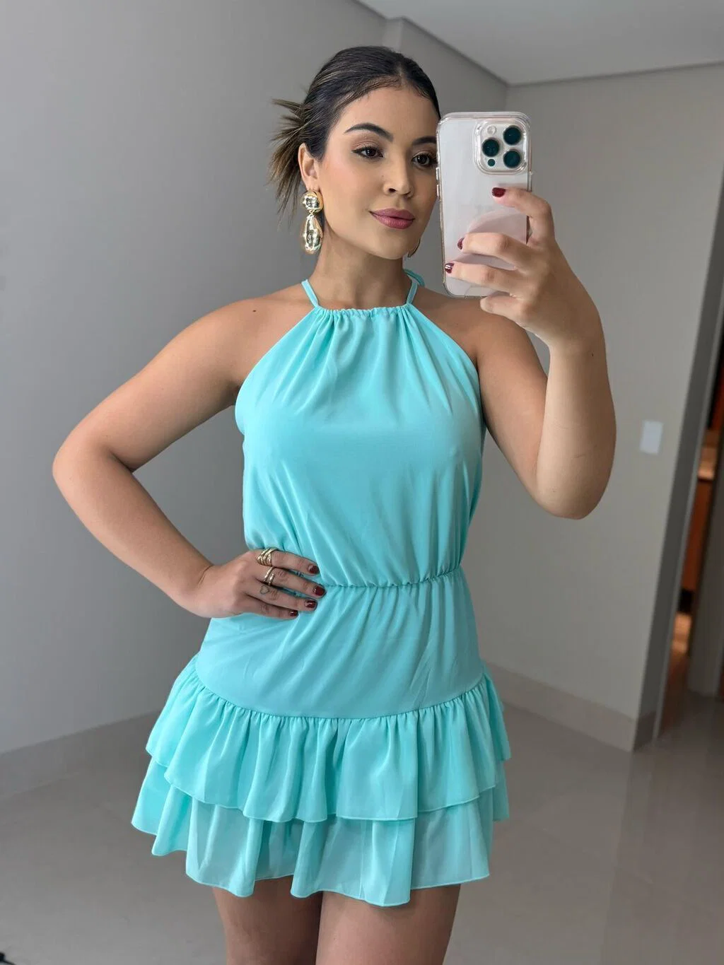 Vestido Sofia em mosseline, leve e fluido, cor e design elegante. — foto 6