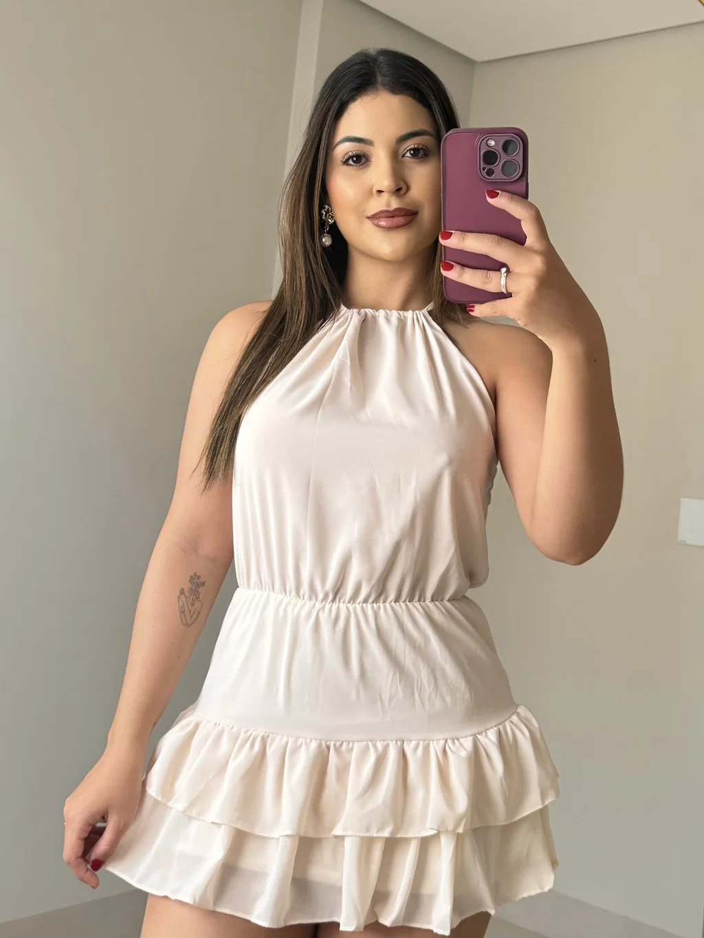 Vestido Sofia em mosseline, leve e fluido, cor e design elegante. — foto 3
