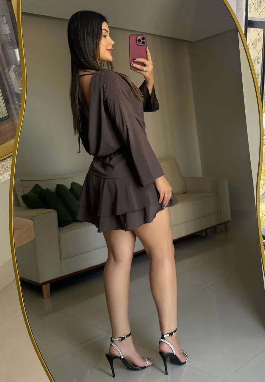 Vestido Sabrina em mosseline, leve e fluido, tamanho único. — foto 7