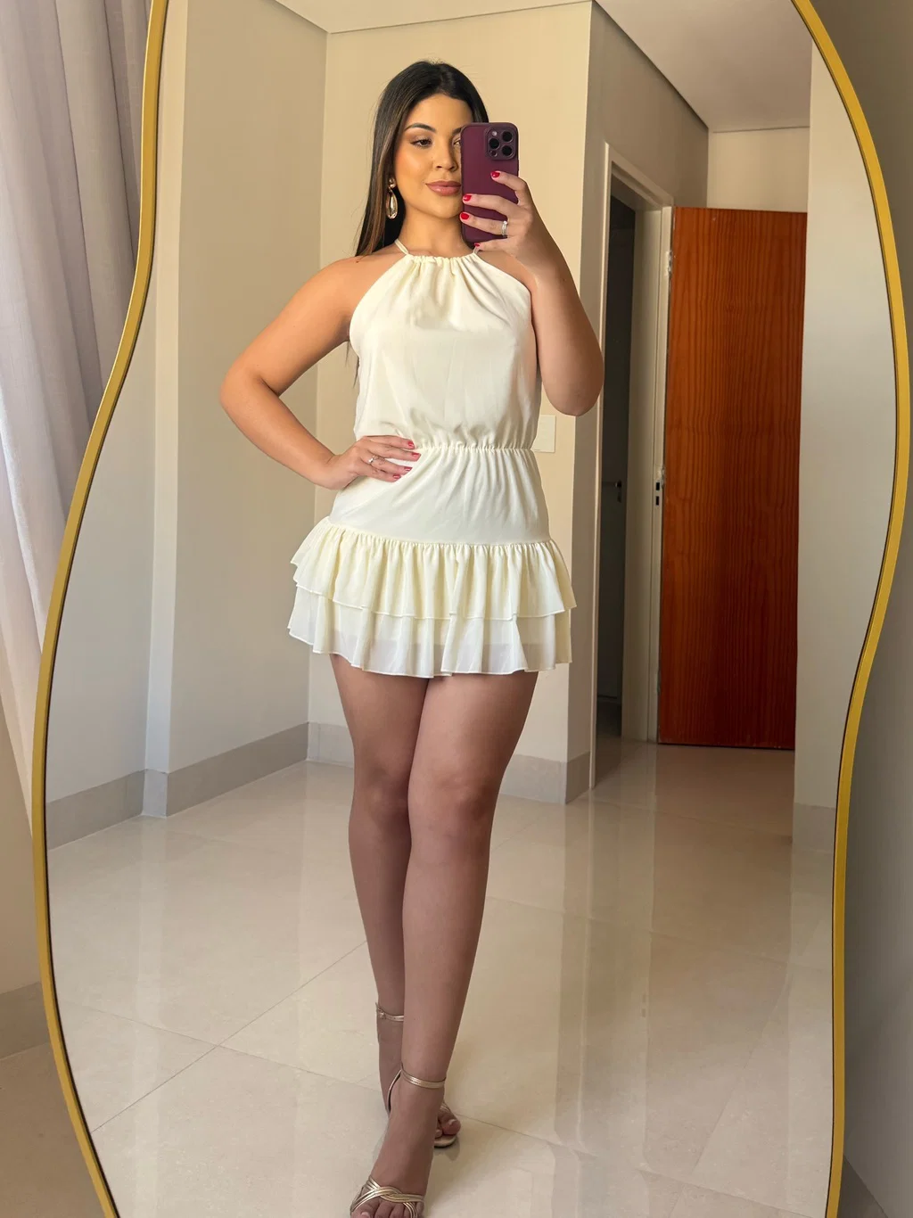 Vestido Sofia em mosseline, leve e fluido, cor e design elegante. — foto 4