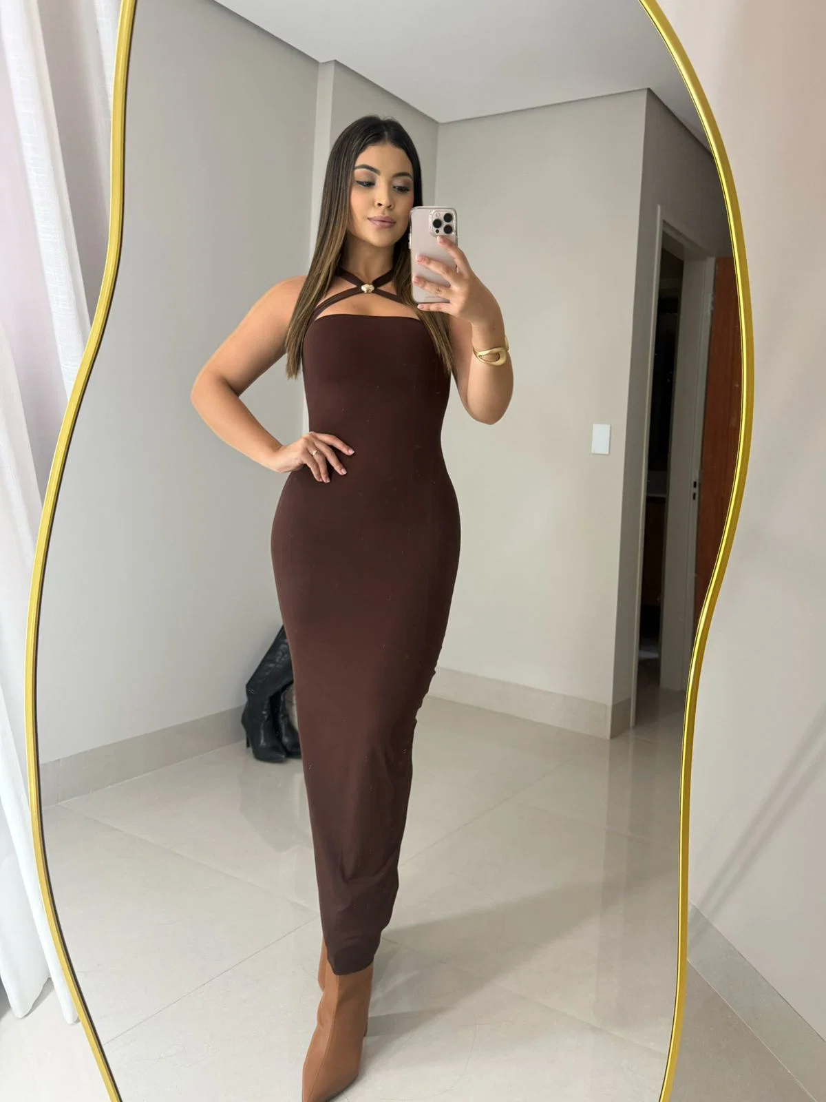 Vestido Julia confeccionado em malha de poliamida dupla. — foto 3