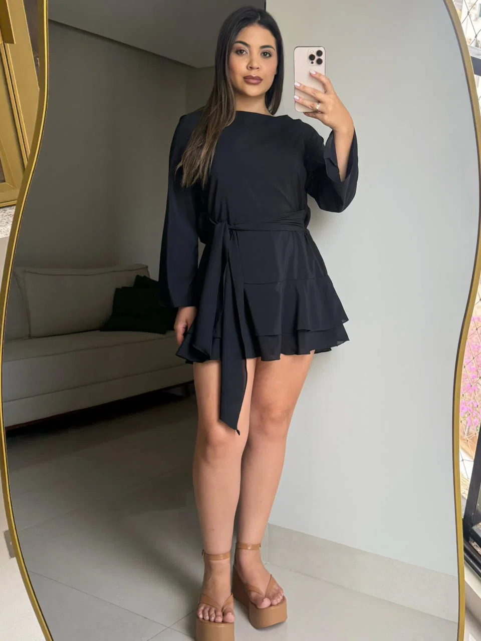 Vestido Sabrina em mosseline, leve e fluido, tamanho único. — foto 4
