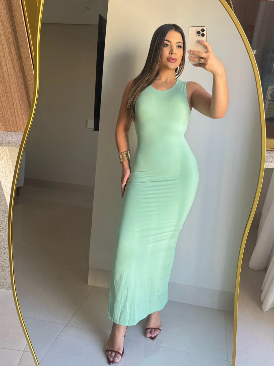 Vestido Nathy confeccionado em malha de poliamida dupla. — foto 5