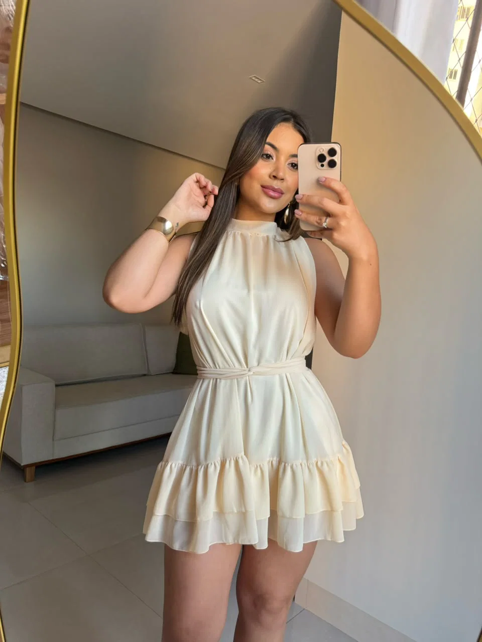 Vestido Bella em mosseline, leve e fluido, tamanho único. — foto 5