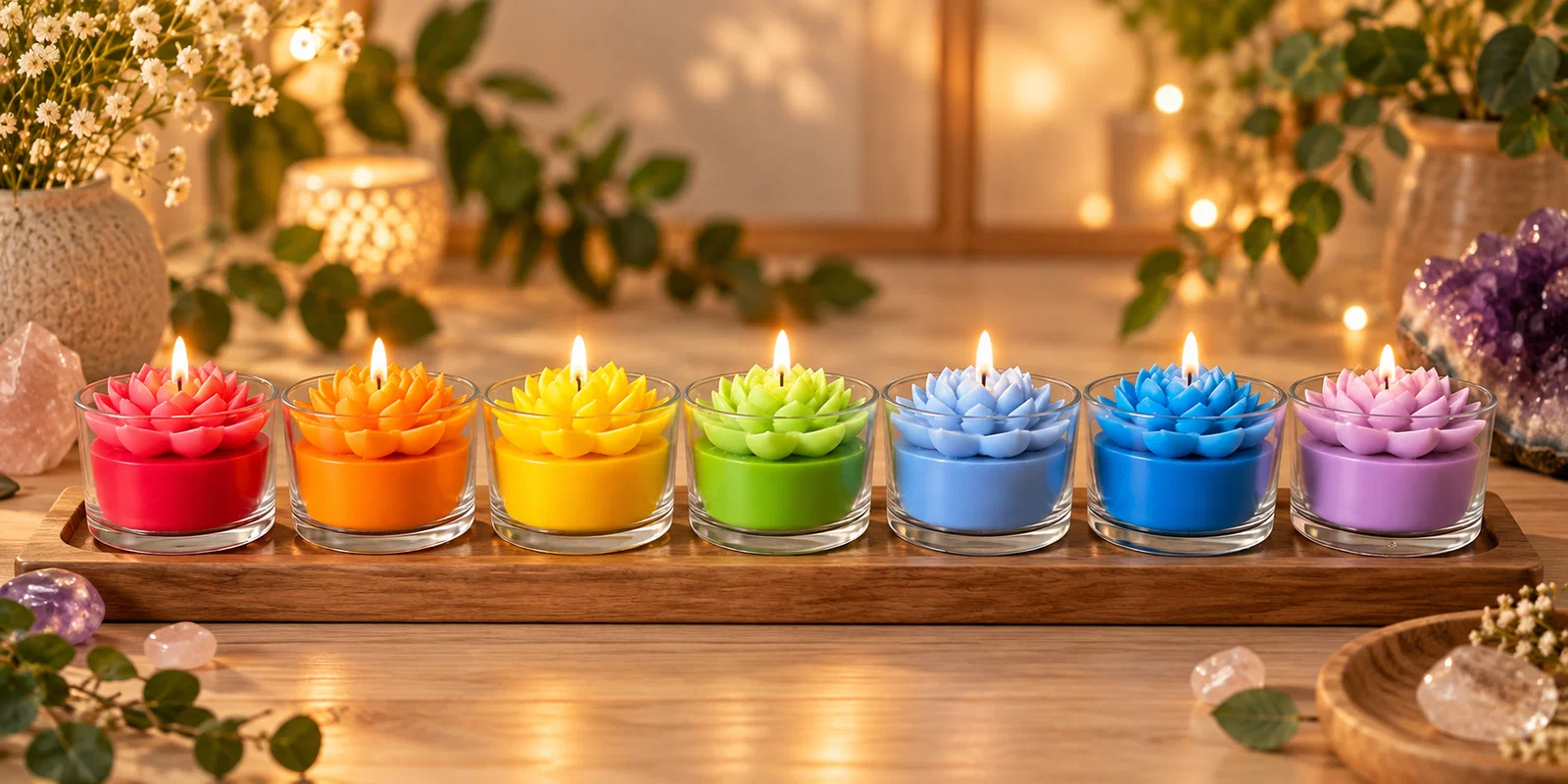 Kit com sete velas artesanais em formato de flor de lótus — foto 3