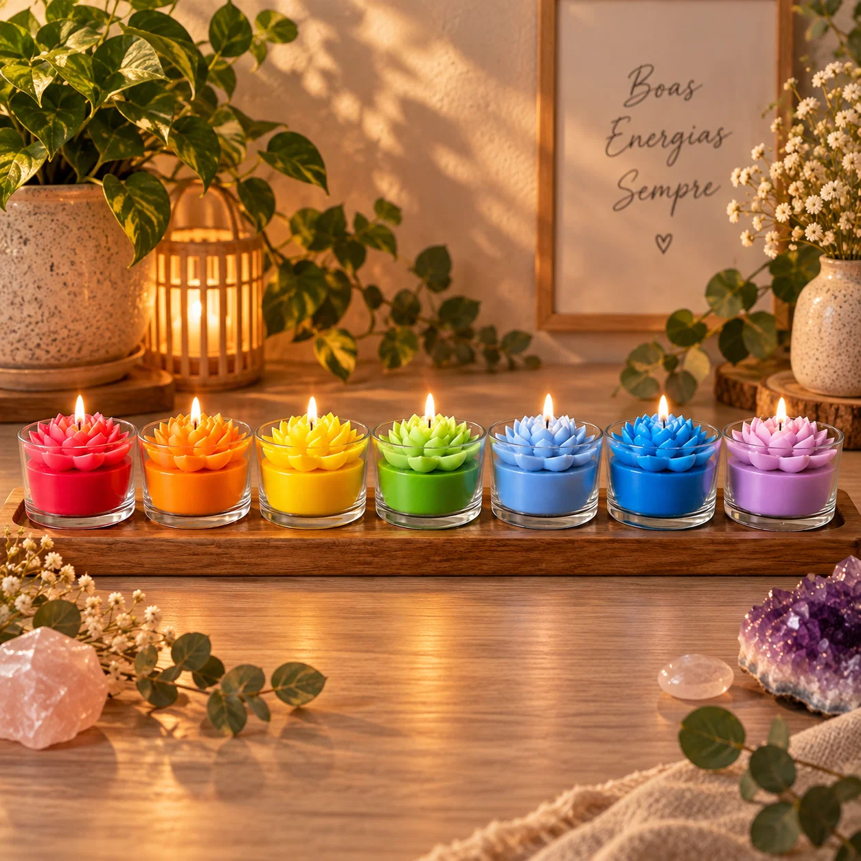 Kit com sete velas artesanais em formato de flor de lótus — foto 2