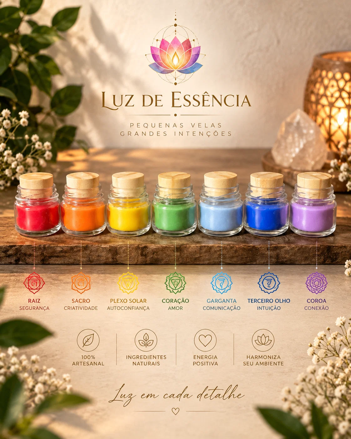 Kit Mini Velas 7 Chakras