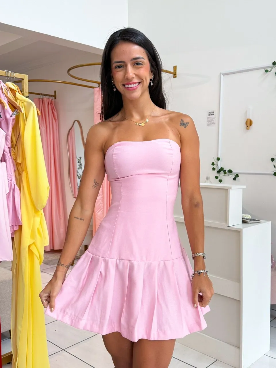 Vestido Nina Tomara que Caia · Rosa Bebê