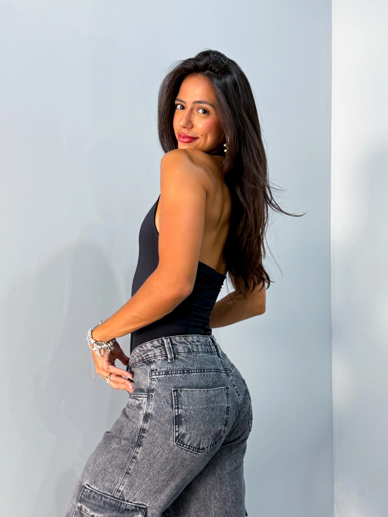 Body feminino frente única em tecido de poliamida. — foto 9