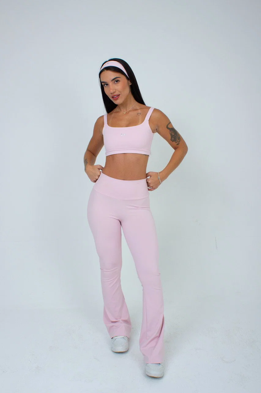 Calça Flare · rosa balé