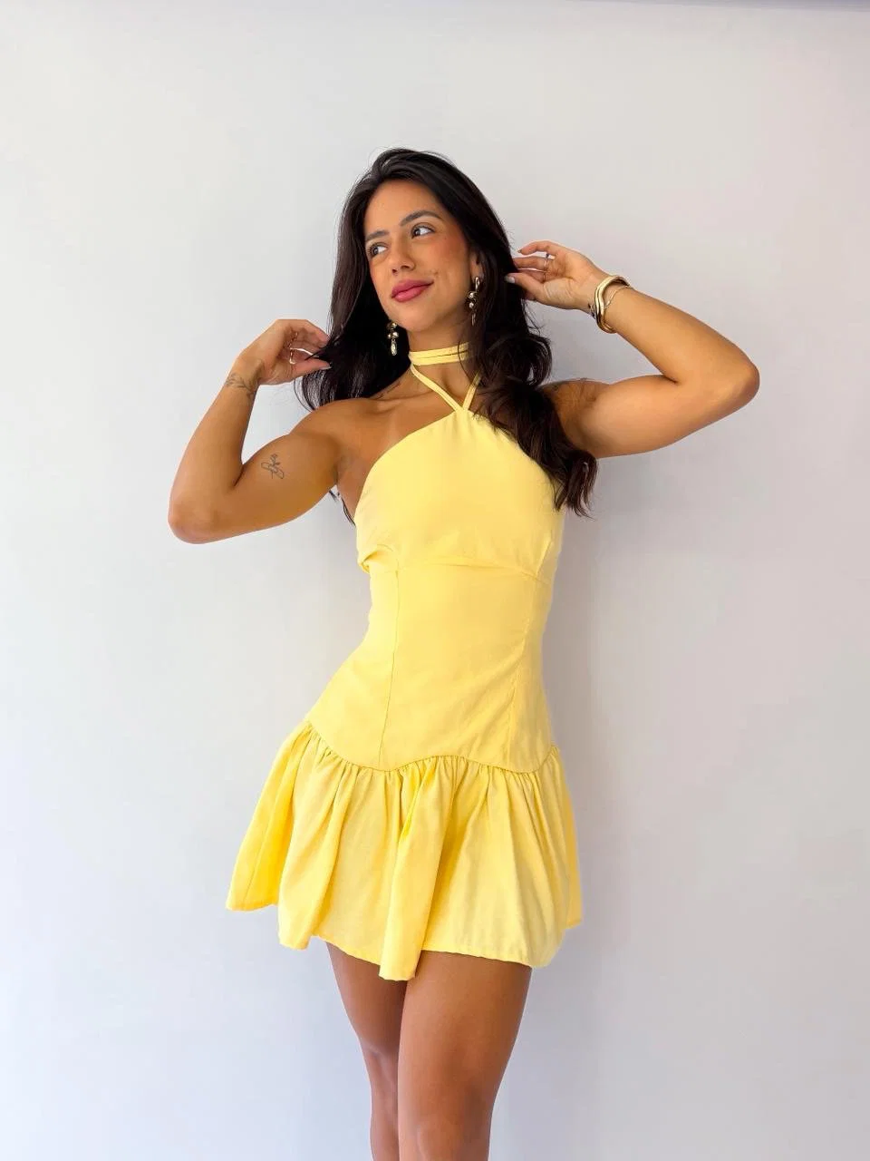 Vestido Serena · Amarelo Manteiga
